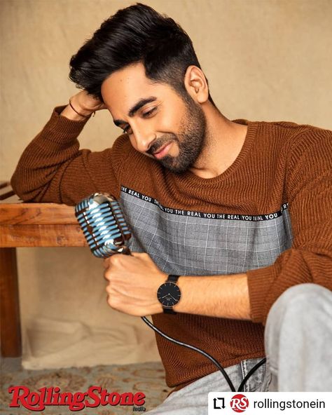 #Repost Rolling Stone India ... #CoverStory: "Talent is overrated at times. You can’t do anything without discipline," says the poet, musician and actor Ayushmann Khurrana. Know about the many faces of Ayushmann Khurrana on rollingstoneindia.com.  Tan pullover and Ice washed grey denim by #NumeroUnoJeanswear  #CoverShoot #AyushmannKhurrana #Actor #Poet #Musician #Bollywood #DanielWellington #RollingStoneIndia Ayushmann Khurrana Shayari, Ayushmaan Khurana, Ayushmann Khurrana, Bollywood Funny, Indian Actors, National Film Awards, Saree Photoshoot, Celebrity Drawings, The Poet