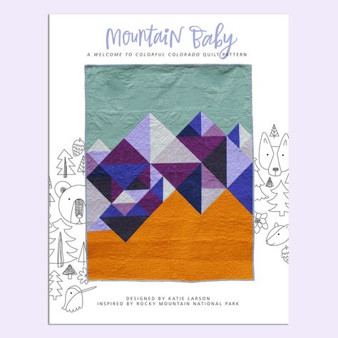 Colorado Quilt, Colorful Baby Quilt, Mountain Quilt Pattern, Mountain Quilt, Purple Mountain Majesty, Water Soluble Fabric, Kids Quilts, Mountain Quilts, Colorful Mountains