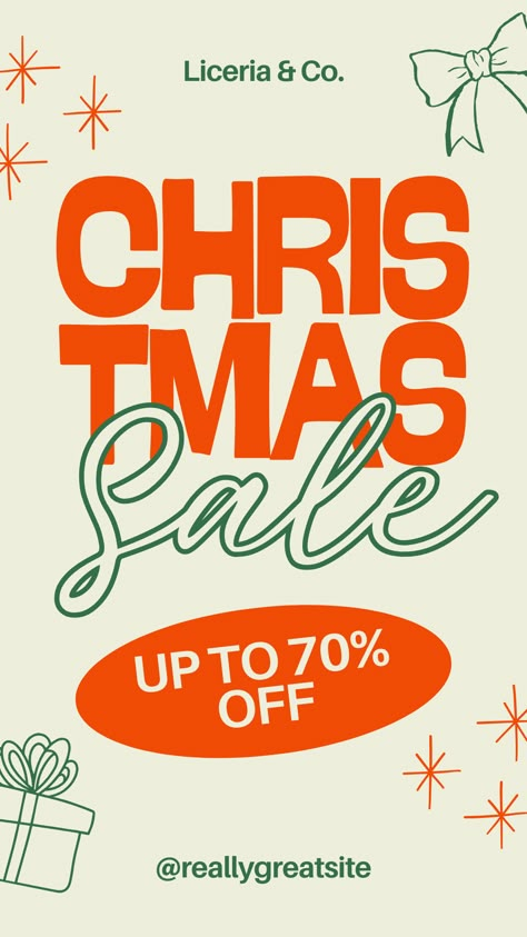 Bring the festive fun to your promotions with our Red and Green Playful Doodle Christmas Sale Story! 🎄🎁 Designed to grab attention, written to be understood – make your holiday deals clear and irresistible this season!.#InstaVibes #TemplateGoals #PicPerfect #InspoOnFleek #DesignDreams Holiday Newsletter Design, Headline Typography Design, 12 Days Of Christmas Graphic Design, Holidays Instagram Story, Holiday Sale Design, Christmas Promotion Ideas, Christmas Poster Design Graphics, Christmas Sale Poster Design, Sale Design Graphics Ideas