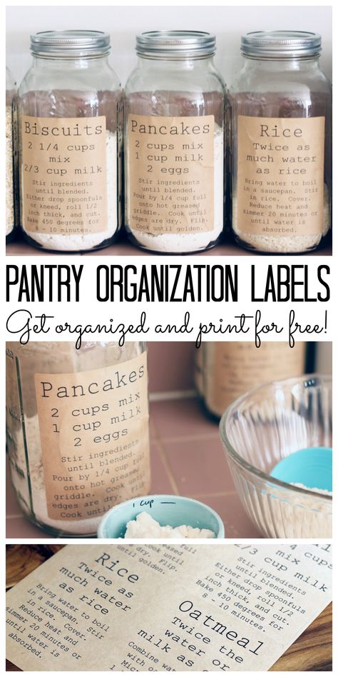 Pantry Organization Labels, free printable by The Country Chic Cottage - Featured On MeetUp Monday 52 | OddsandEvans.com Pantry Organization Labels, Organization Labels, Koti Diy, Decor Eclectic, Country Chic Cottage, Organizing Labels, Decor Ikea, Pantry Labels, Kitchen Decorating