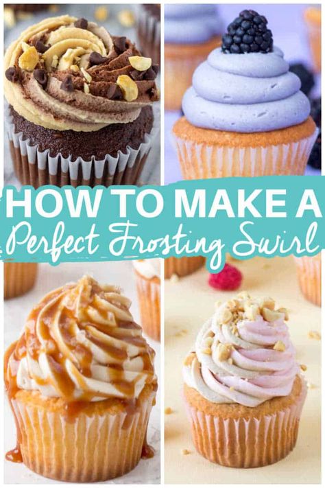 Cupcake Icing Techniques, Cupcake Frosting Techniques, Frost Cupcakes, Pastry Cream Recipe, Cookie Cups Recipe, Swirl Cupcakes, Decorated Cupcakes, Cupcake Decorating Tips, Cake Decorating For Beginners