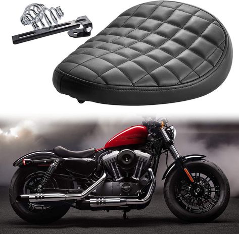 comfy bobber seat Bobber Seat, Sportster Bobber, Bobber Chopper, Square Pattern, Chopper, Saddle, Leather, Pattern, Black