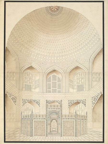 Six drawings of the Mughal architecture at Agra and Delhi. (Architectural drawing) | V Search the Collections Panel Architecture, Mughal Miniature Paintings, Antiques Repurposed, Lebbeus Woods, Drawing Patterns, Architecture Aesthetic, Aesthetic Architecture, Drawing Architecture, Louis Kahn