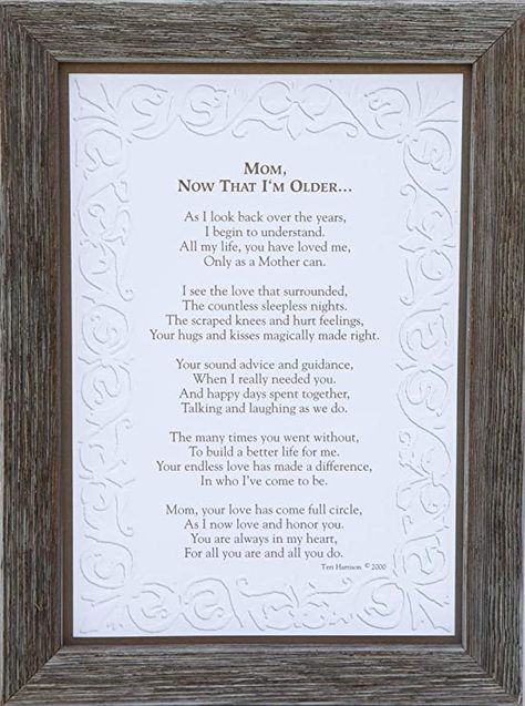 Mom, Now That I'm Older- Gift for Mom from Daughter Or Son for Mother's Day, Christmas, Birthday Card To Mom From Daughter, A Letter To My Mom From Daughter, Valentines Day For Mom From Daughter, Birthday Presents For Mom From Daughter, Poems For Moms From Daughter, Mom Appreciation Quotes From Daughter, Valentines For Mom From Daughter, Message To Parents From Daughter, A Letter To Mom From Daughter