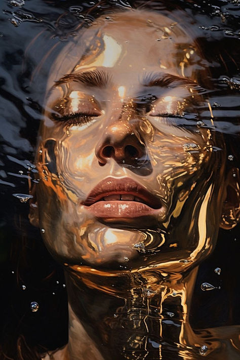 No hydration no sensation Face In Water, Underwater Drawing, Brad Kunkle, Illusion Photography, Underwater Portrait, Drawing People Faces, Gcse Art, Visionary Art, Painting Art Projects