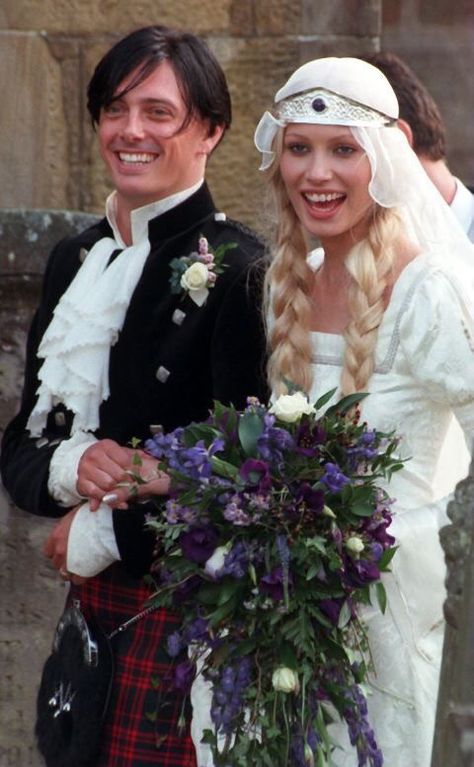 Kristy Hume’s wedding! Kristy Hume, Wedding Dresses 90s, Donovan Leitch, Kirsty Hume, Rose Music, Carolyn Bessette, Jerry Hall, Iconic Weddings, Celebrity Wedding Dresses