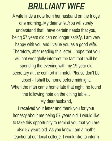 BRILLIANT WIFE!! (FUNNY STORY) - Funny Wife Quotes, Husband Meme, Husband Quotes Funny, Husband Quotes From Wife, Husband Jokes, Funny Marriage Jokes, Marriage Jokes, Clean Funny Jokes, Wife Humor