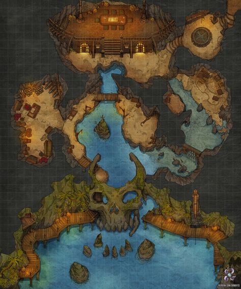 https://www.patreon.com/drmapzo #dnd #map #dungeonsanddragons #battlemap #fantasy #dungeon #pirate #hideout #cave #cavern #saltmarsh # 5e #5eart #5emap #environment #adventure #magic #outdoors #wilderness #plains #forgottenrealms #roll20 #fantasygrounds #gameart #art #tabletop #rpg #pathfinder #heroclix #encounter #grid #miniatures #cartography Pirate Hideout, Fantasy Dungeon, Dungeons And Dragons Rules, Pirate Island, Dnd World Map, Battle Map, Dungeon Master's Guide, Tabletop Rpg Maps, Dnd Dragons