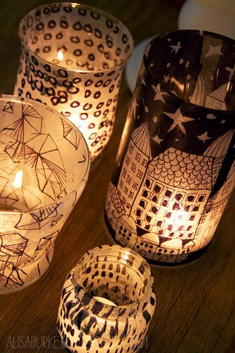 DIY tissue paper lanterns Tissue Paper Lanterns, Lanterns Diy, Paper Lanterns Diy, Sharpie Crafts, Diy Lampe, Lantern Ideas, Diy Lanterns, Sharpie Art, Paper Lanterns