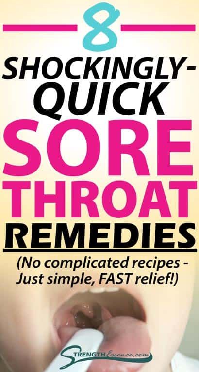 These 8 shockingly-quick sore throat remedies will give you sore throat pain relief super fast! #sorethroatremedies #homeremediesforsorethroat #naturalremediesforsorethroat #sorethroathomeremedies #sorethroatnaturalremedies Cold Sore Relief, Sore Throat Relief, Throat Remedies, Sore Throat Remedies, Throat Pain, Natural Remedies For Migraines, Allergy Remedies, Back Pain Remedies, Dry Skin Remedies