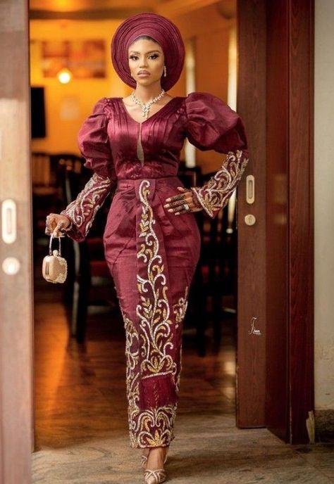 Lace Asoebi, Asoebi Style, Yoruba Bride, Prom Dress Burgundy, African Traditional Wedding Dress, African Wedding Attire, Traditional Wedding Attire, African Traditional Wedding, Lace Gown Styles