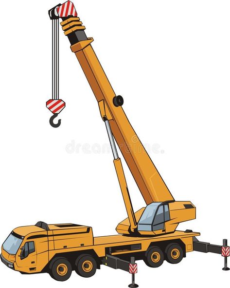 Mobile crane stock illustration Crane Illustration, Mobile Crane, Principles Of Art, Truck Cranes, Heavy Lifting, Dart, Deadpool, Stock Illustration, Stock Vector