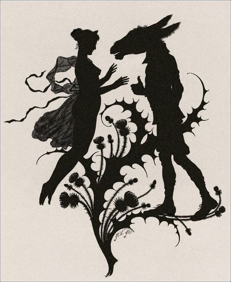 Shakespeare Midsummer Night's Dream, Dream Drawing, Arthur Rackham, Theatre Poster, Vintage Silhouette, Shadow Puppets, Midsummer Nights Dream, Dream Art, Free Clip Art