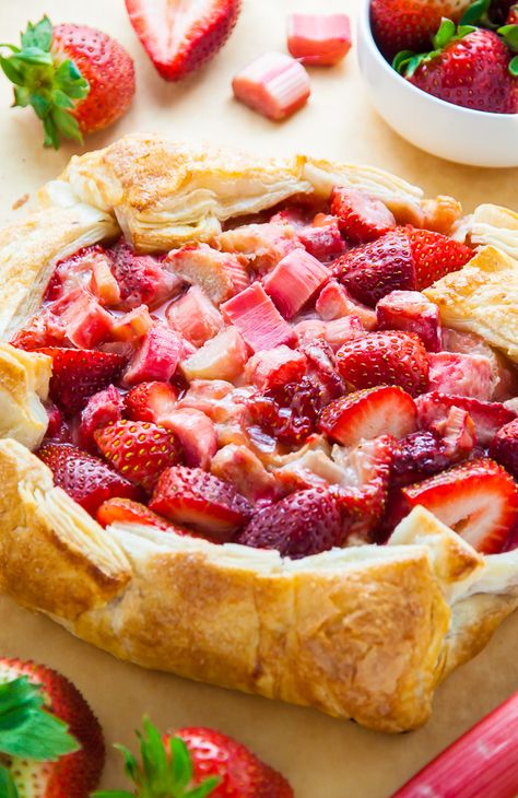 Strawberry Rhubarb Tart, Strawberry Rhubarb Galette, Rhubarb Galette, Rhubarb Tart, Baker By Nature, Puff Pastry Desserts, Galette Recipe, Keeping Busy, Nutella Recipes