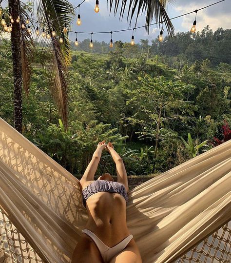 Hammock, Lush, A Woman, Trees, Green