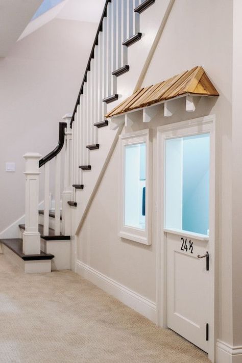 Under The Stairs Playroom, Transitional, entrance/foyer, Summit Signature Homes Under Stairs Playhouse, Under Stairs Playroom, Stair Nook, تحت الدرج, Open Stairs, Basement Playroom, Stairs Ideas, Under The Stairs, Stair Remodel