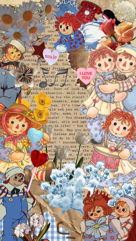 Raggedy Ann Wallpaper, Raggedy Ann And Andy Wallpaper, Fav Wallpaper, Raggedy Anne, Raggedy Andy, Silly Things, Raggedy Ann And Andy, Journal Art, Raggedy Ann