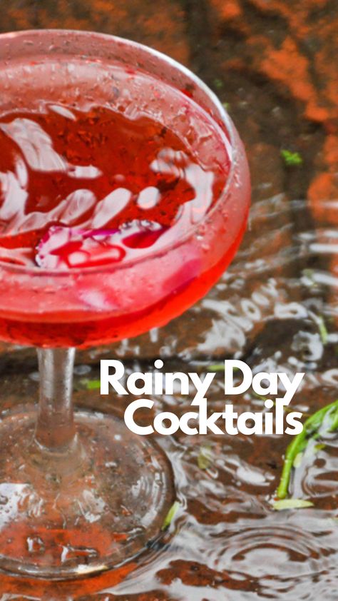 Rainy Day Cocktails Rainy Day Drinks, Rainy Day Drinks Alcohol, Cocktail For Rainy Day, Rainy Day Cocktails, Stormy Night Martini Recipe, Dark And Stormy Drink, Rain Cocktail, Dark And Stormy Cocktail, Pitcher Drinks