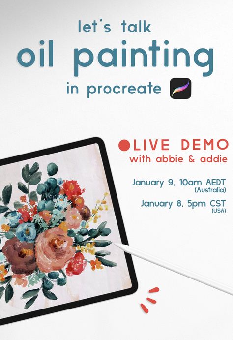 Procreate Demo: Oil Painted Florals — wooly pronto Procreate Oil Painting, Procreate Tutorials, Painted Florals, Procreate Tutorial, Brush Type, Different Textures, Canvas Texture, Let's Talk, Floral Bouquets