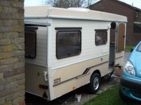 Folding Caravan Makeover, Folding Caravan, Pop Top Caravan Renovation, Caravan Renovation Bunk Beds, Foldable Trailer, Esterel Folding Caravan, Folding Campers, Uk Campsites, Camping Europe