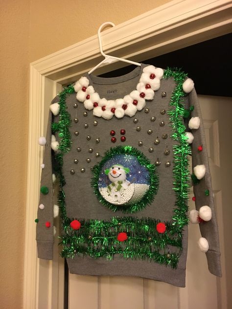 Ugly Christmas Sweater Diy Ideas, Diy Christmas Sweater For Kids, Christmas Sweaters For Kids, Ugly Christmas Sweaters Diy, Ugly Christmas Outfit, Kids Christmas Crafts Ornaments, Homemade Ugly Christmas Sweater, Ugly Christmas Sweater Diy Funny, Ugly Christmas Sweater Outfit