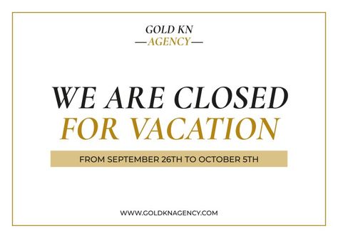 Minimalist Gold KN Real Estate Closed For Vacation Sign Vacation Sign, Editing Tool, Free Sign, Sign Templates, Instagram Story Template, Story Template, Business Branding, Free Graphic Design, Instagram Story