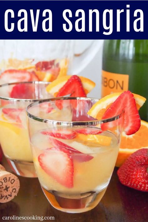 Sangria is a summer classic, but cava sangria is that bit more special. Light, refreshing and a wonderful mix of fruit and cava's bubbles. Quick to make, it's an easy cocktail perfect for any occasion from summer BBQs to holiday parties. #cava #sangria #cocktail Cava Sangria Recipe, Cava Recipe, Cava Sangria, White Wine Sangria Recipe, White Sangria Recipe, Champagne Recipe, How To Make Sangria, Sangria Cocktail, White Wine Sangria