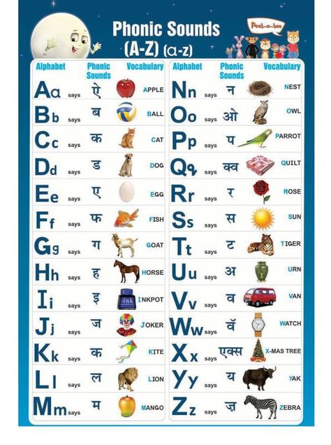 Alphabet Phonics Sounds Chart, Kids Learning Charts, Phonic Sounds, Phonics Sounds Chart, Cvc Words Kindergarten, English Word Book, Ielts Reading, Learning Phonics, Hindi Language Learning