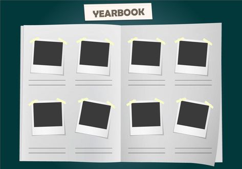 Album Yearbook Vector Template Yearbook Templates, Assignment Ideas, Yearbook Template, Indesign Free, Book Clipart, Yearbook Layouts, Yearbook Pages, Yearbook Pictures, Yearbook Covers