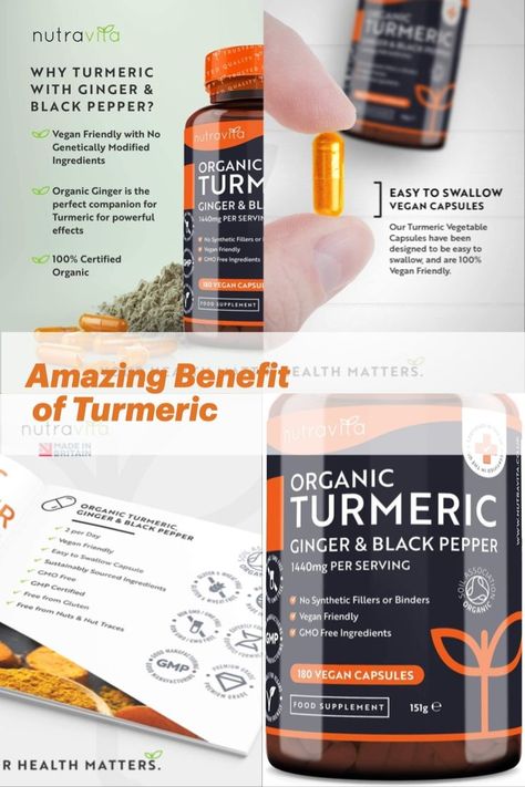 ✔ SOIL ASSOCIATION CERTIFIED ORGANIC - Our Turmeric powder, Ginger and Black Pepper have all been sourced organically from India, and the Turmeric capsules have been manufactured in the UK. Our product has gone through rigorous checks and has been thoroughly tested to acquire all necessary approvals to be certified Organic by the prestigious Soil Association. Turmeric Black Pepper, Turmeric Capsules, Turmeric Supplement, Ginger Black, Organic Turmeric, Health Matters, Vitamin Water Bottle, Vegan Friendly, Active Ingredient