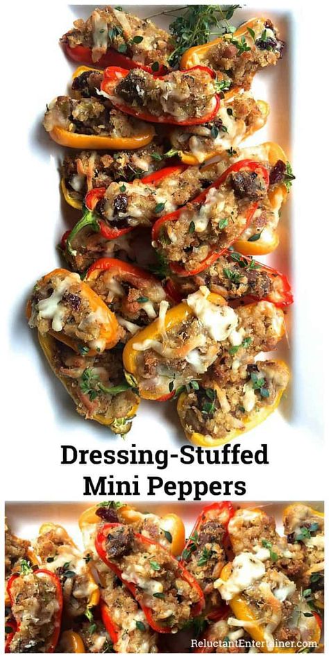 Sweet Pepper Recipes, Clams Casino, Crockpot Stuffed Peppers, Mini Peppers, Leftover Thanksgiving, Stuffed Peppers Healthy, Pepper Recipes, Mini Sweet Peppers, Chicken Appetizers