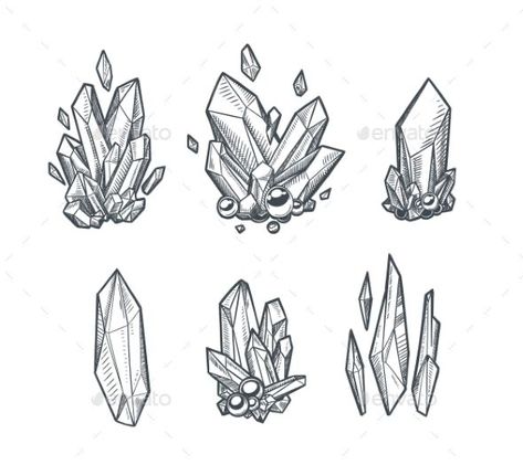 Drawing Crystals, Crystals Art Drawing, Crystals Art, Gem Drawing, Geometric Line Art, Gem Tattoo, Crystal Tattoo, Crystal Drawing, Kunst Tattoos