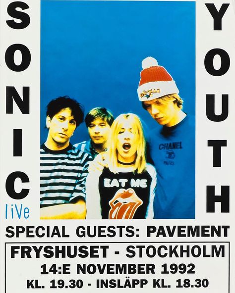 #SonicYouth #Pavement #1992 #TourPoster #Flyer Sonic Youth Poster, Band Poster Design, Punk Bands Posters, Grunge Band, Sonic Youth, Anime Cover Photo, Tour Posters, Book Posters, Rock Posters