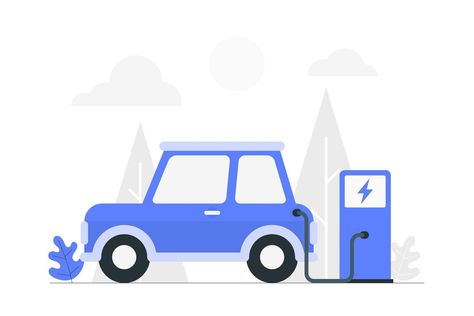 Charging Illustration, Cars Illustration, Charge Station, Electric Car Charging, Car Illustration, The Cartoon, Cityscape Photos, Logo Banners, Electric Car