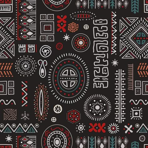 African art decoration pattern tribal geometric shapes seamless background. African Geometric Art, Africa Art Design Pattern, African Pattern Fabric, Rave Poster, African Batik Fabric, Africa Art Design, African Pattern Design, Phantom Menace, Afrique Art