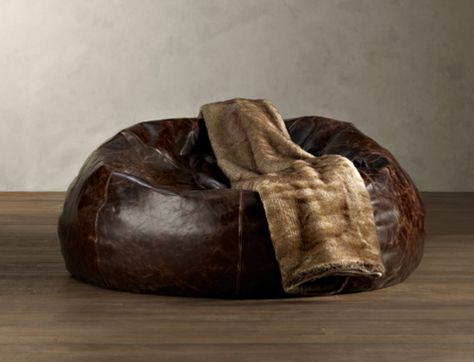 It’s a giant, leather, perfectly plumped bean bag chair; you don’t need a reason other than that to buy it. Leather Bean Bag Chair, Leather Bean Bag, Man Chair, Brown Leather Chairs, Brown Couch Living Room, Brown Couch, Brown Living Room, Bean Bags, Bag Chair