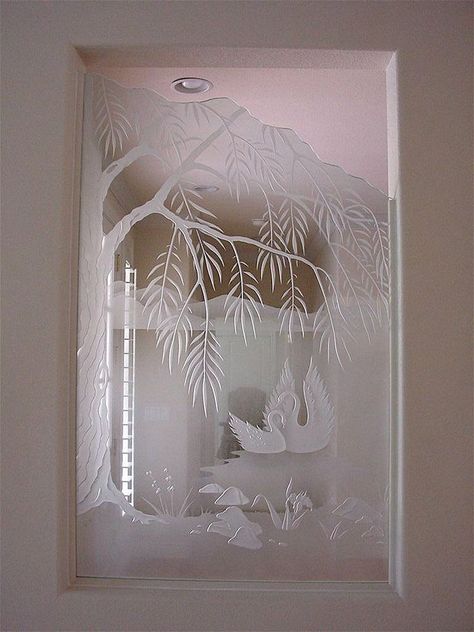 Outdoor Window Design, Frosted Window Design, Bathroom Window Glass, Glass Partition Designs, Island Mansion, Window Glass Design, Etched Glass Door, Wooden Window Frames, Outdoor Window