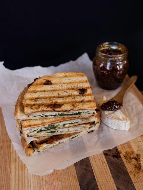 Unique Sandwich Recipes, Turkey Panini, Panini Recipes, Panini Sandwiches, Fig Jam, Turkey Sandwiches, Ground Turkey Recipes, Weeknight Dinner Recipe, Soup And Sandwich