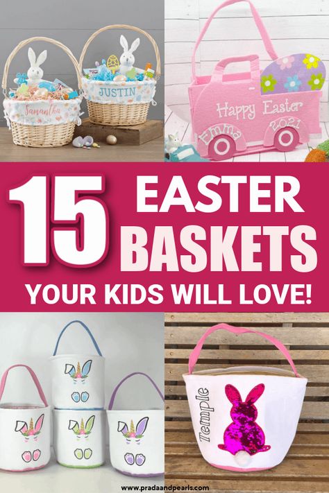 15+ Cute Easter Basket Ideas Your Kids Will Love! This includes easter baskets for kids, easter baskets for toddlers, eaters baskets for adults, Easter Basket ideas, easter baskets for babies, east baskets for teens, easter baskets for girls, easter baskets for boys and more! These include DIY easter baskets, bunny baskets, personalized easter baskets, wooden baskets and lots more! #easterbaskets #easterbasketsforkids Affordable Baskets, Cute Easter Basket Ideas, Cute Easter Baskets, Easter Wreath Ideas, Wooden Baskets, Baby Easter Basket, Dark Academia Wallpaper, Easter Baskets For Toddlers, Easter Basket Ideas