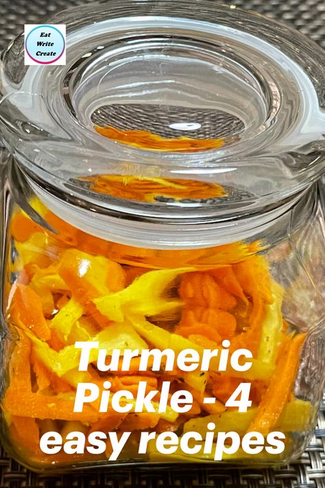 Turmeric Pickle Recipe, Turmeric Milk Tea, Pickled Cucumbers And Onions, Pickled Items, Bread N Butter Pickle Recipe, Japanese Pickles, How To Make Pickles, Fermented Pickles, Baby Recipes