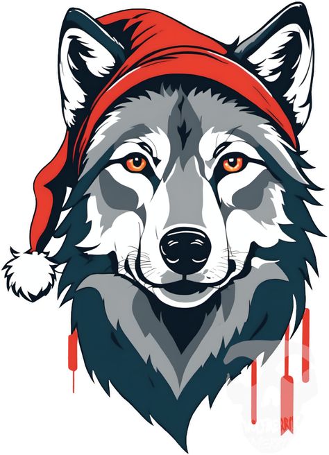 Christmas Wolf Shirt – Santa Wolf Is Coming Christmas Wolf, Wolf Shirt, Wolf Design, A Wolf, Celebrate Christmas, Christmas Design, Christmas Colors, Santa Hat, The Face