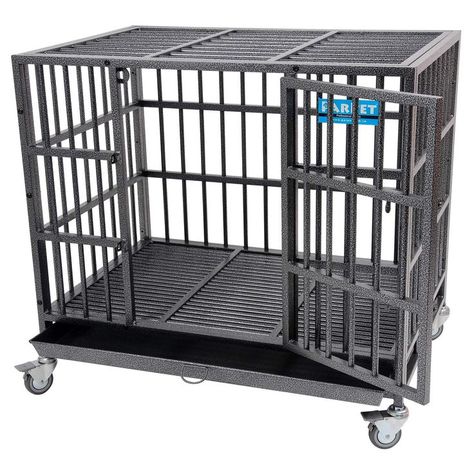 PARPET Heavy Duty Empire Dog Crate Strong Metal Pet Kennel Cage with Removable Wheels/Steel Tray Collapsible Dog Crate, Photos Of Puppies, Dog Boredom, Heavy Duty Dog Crate, Cavachon Puppies, Dog Breeds Medium, Pet Kennels, Dog Crates, Tiny Puppies