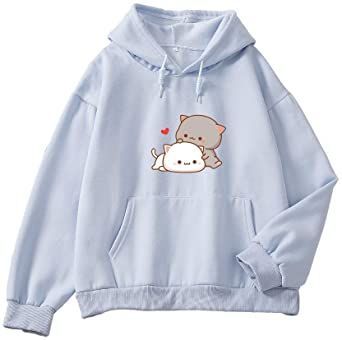 100% Cotton Material: Cotton ,Features: Long Sleeve, Hoodies, Soft, Comfortable and Casual.Roomy pocket. Clothes Color:Green, Blue, Black,White, Yellow,Apricot,Orange,Purple .Size: S M L XL XXL,Europe size. Chat Anime, Cute Kawaii Outfits, Kawaii Outfit Ideas, Hoodie Images, Couples Sweaters, Kawaii Cartoon, Cute Hoodie, Hoodie Brands, Fun Sweatshirts