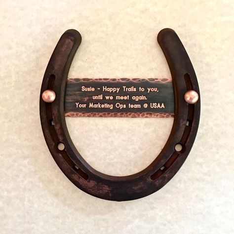 Copper anniversary gift, Engraved plate, 7th anniversary ( 2011) or business, on new horseshoe, personalized gift, western decor #CopperHorseshoe #engraved #CopperAnniversary #PersonalizedGift #SeventhAnniversary #WesternDecor #CopperEngraved #RustyHorseshoe #EngravedPlate #EngravedHorseGift Anniversary Ideas Husband, Vet Technician, Husband Anniversary Gift, Animal Doctor, Copper Anniversary Gifts, Engraved Plates, Copper Anniversary, 7th Anniversary Gifts, Work Anniversary