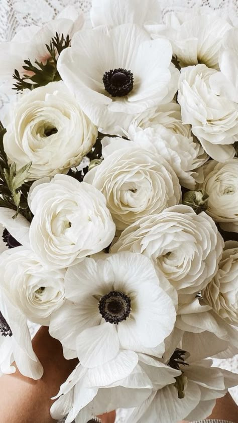 Anemone Bouquet, White Ranunculus, White Anemone, Flowers For Sale, Anemone Flower, Wedding Mood Board, Wedding Mood, Fresh Cut, Ranunculus