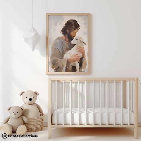 Lamb Nursery Theme, Sheep Nursery, Lamb Nursery, Lion And Lamb, Nursery Pictures, Good Shepherd, The Good Shepherd, Decor Nursery, Baby Boy Nurseries