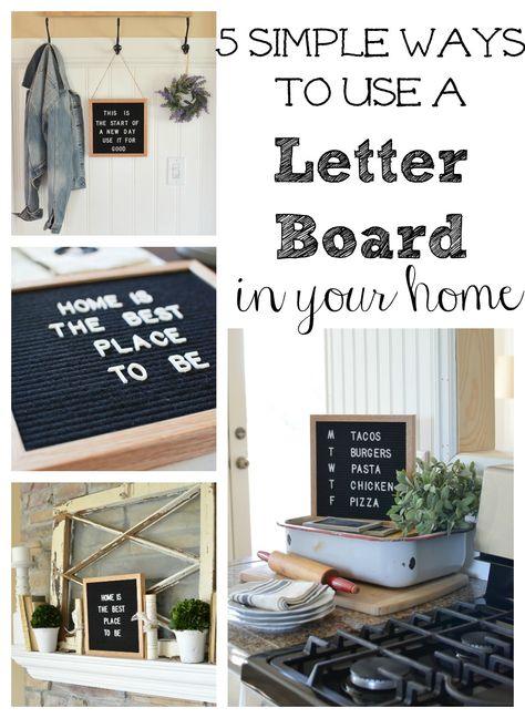 5 Simple Ways to Use a Letter Board in Your Home Letter Board Decor Ideas, Modern Farmhouse Decor Ideas, Pizza House, Diy Sharpie Mug, Fixer Upper Home, Fixer Upper Inspired, Felt Letter Board, Farmhouse Art, Cool Lettering