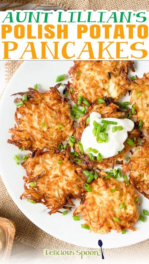 Polish Potato Pancakes, Potato Pancakes Easy, Potato Cakes Recipe, Potato Recipes Side Dishes, Easy Side Dish, Pancakes Easy, Potato Pancakes, Potato Side Dishes, Family Recipe