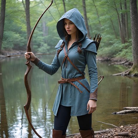 Get set to rummage through the yesteryears of Ren fairs and medieval love adventures with our Adventurous Forest Ranger costume, carefully designed for the ladies. It is a perfect costume for a woman who wishes to have a touch of reality but at the same time maintain an elan characteristic of functionality spiced with a great deal of fashion. Just the right wear for anyone from historical enactments on stage to cosplay parties. The centerpiece of this costume is the Forest Ranger design, which is practical and really quite striking. It has been put together using high-quality materials and close to the skin tailored design for an excellent range of motion, prepared for anything from archery to working your way through the faire. The tunic is a rugged yet stylish shirt, and it is equipped w Female Robin Hood Costume, Ren Fest Costumes Women Warrior, Woodland Huntress Costume, Ren Faire Female Rogue, Leather Ren Faire Outfit, Medieval Ranger Outfit, Narnia Costume Ideas, Huntress Outfit Medieval, Fantasy Ranger Outfit