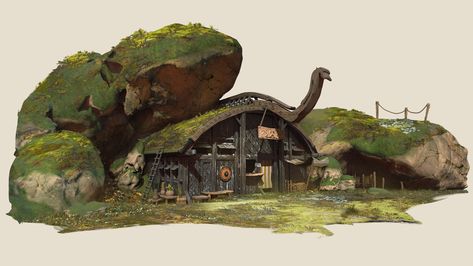 Nordic House, Storybook Homes, Cafe Concept, 2d Game Art, Building Concept, Forest Creatures, Fantasy Places, Environment Design, Environment Concept Art